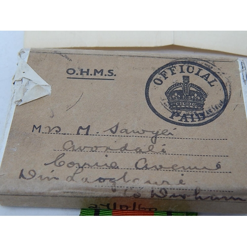 331 - 2 x WW2 Boxed MEDALS To Mr & Mrs Sawyer Inc Mrs Sawyer Defence Medal Etc. 642192