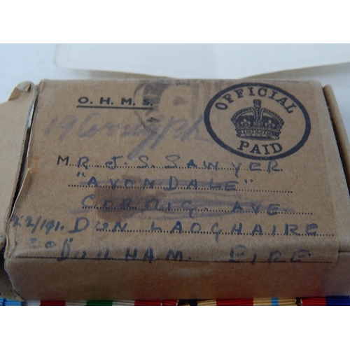 331 - 2 x WW2 Boxed MEDALS To Mr & Mrs Sawyer Inc Mrs Sawyer Defence Medal Etc. 642192