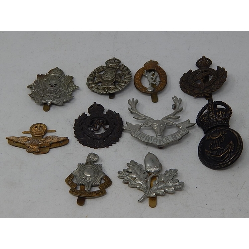 332 - 10 x Assorted Vintage MILITARY Cap Badges Inc WW1, WW2, Officers, R.A.F Etc. 869982