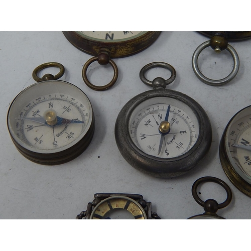 338 - 10 x Vintage COMPASSES Various Sizes & Designs Inc Brass Etc. 714209