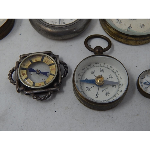 338 - 10 x Vintage COMPASSES Various Sizes & Designs Inc Brass Etc. 714209