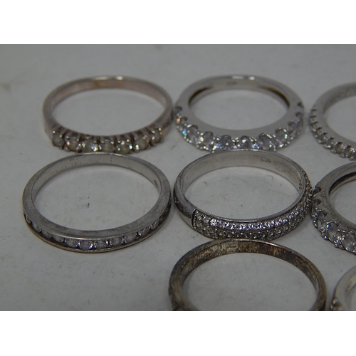 344 - 10 x Modernist .925 Sterling Silver Half Eternity RINGS inc. Minimalist (19g). 239131