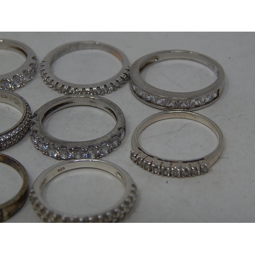 344 - 10 x Modernist .925 Sterling Silver Half Eternity RINGS inc. Minimalist (19g). 239131