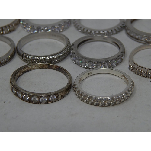 344 - 10 x Modernist .925 Sterling Silver Half Eternity RINGS inc. Minimalist (19g). 239131