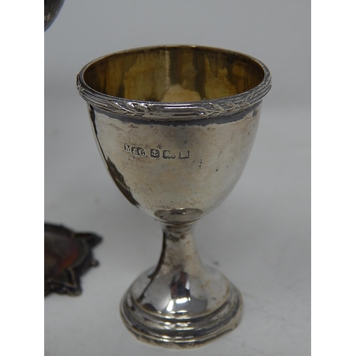 348 - 2 x Antique Vintage Hallmarked .925 STERLING SILVER Drinking Cups / Chalice 56g. 748399