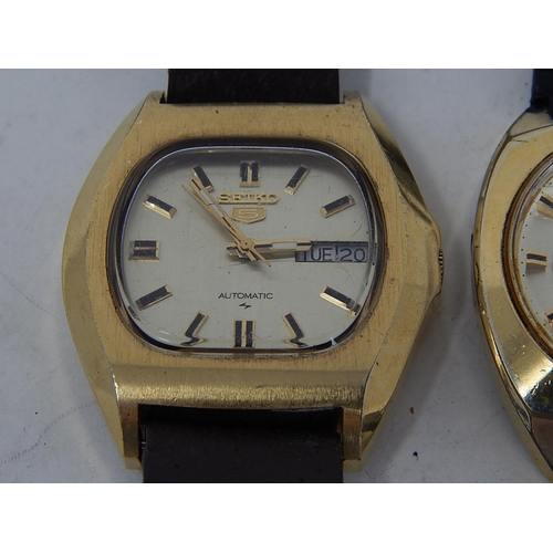 374 - 3 x Vintage Gents SEIKO / SEIKO 5 WRISTWATCHES Automatic WORKING Inc. 7005-2000. 669939