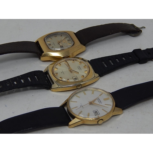 374 - 3 x Vintage Gents SEIKO / SEIKO 5 WRISTWATCHES Automatic WORKING Inc. 7005-2000. 669939