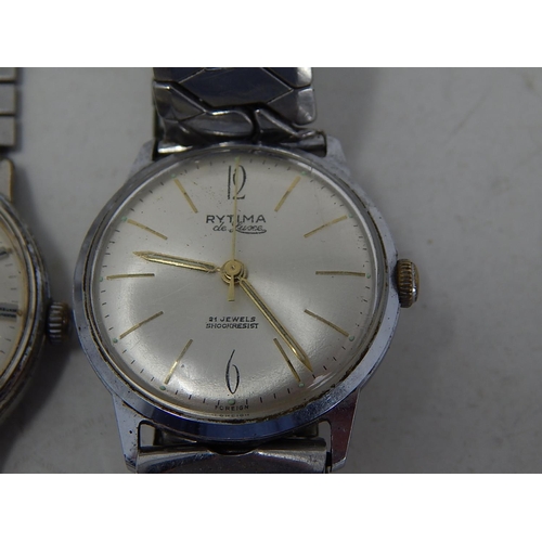 376 - 3 x Vintage Gents WRISTWATCHES Hand-Wind WORKING Inc. Perona, Rytima Etc. 720398