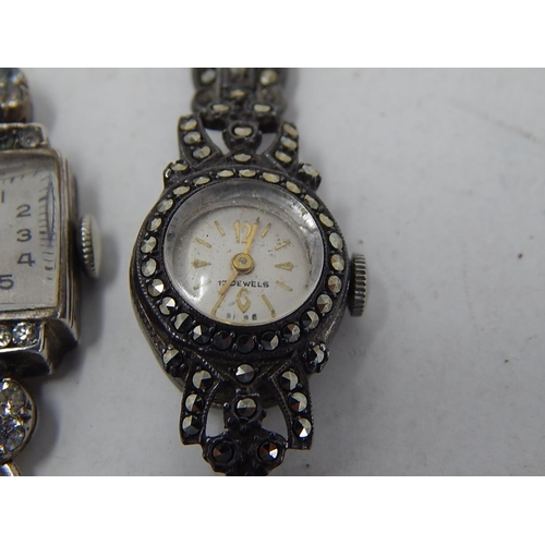 377 - 3 x Vintage Ladies .925 /.935 SILVER Cocktail WRISTWATCHES Hand-Wind WORKING 55g. 150250