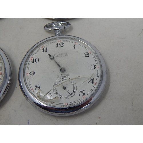 378 - 4 x Vintage British Railway Company Stamped POCKET WATCHES Hand-Wind. 335238