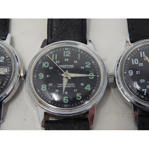 379 - 4 x Vintage Gents / Boys Size Military Style WRISTWATCHES Hand-Wind WORKING. 853871