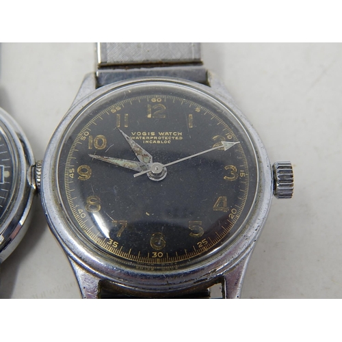 379 - 4 x Vintage Gents / Boys Size Military Style WRISTWATCHES Hand-Wind WORKING. 853871