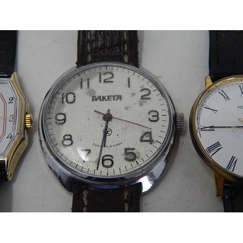 384 - 5 x Vintage Gents WRISTWATCHES Hand-Wind & Automatic Inc. Montine, Sekonda Etc. 138405