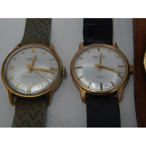 385 - 5 x Vintage Gents WRISTWATCHES Hand-Wind & Automatic Inc. Paul Jobin, Elco Etc. 977608