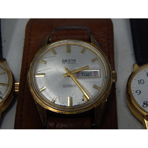 385 - 5 x Vintage Gents WRISTWATCHES Hand-Wind & Automatic Inc. Paul Jobin, Elco Etc. 977608