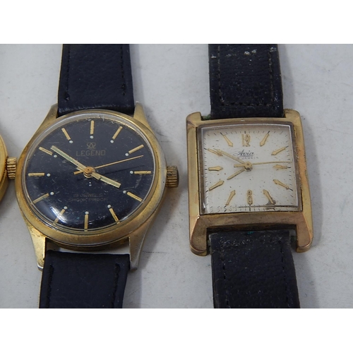 387 - 6 x Vintage Gents WRISTWATCHES Hand-Wind Inc. Avia, Continental Etc. 426584