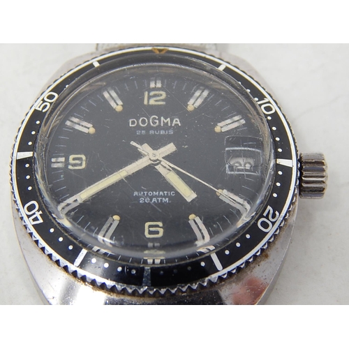 394 - Vintage Gents DOGMA De Luxe Calendar Diver Style WRISTWATCH Automatic WORKING. 177318