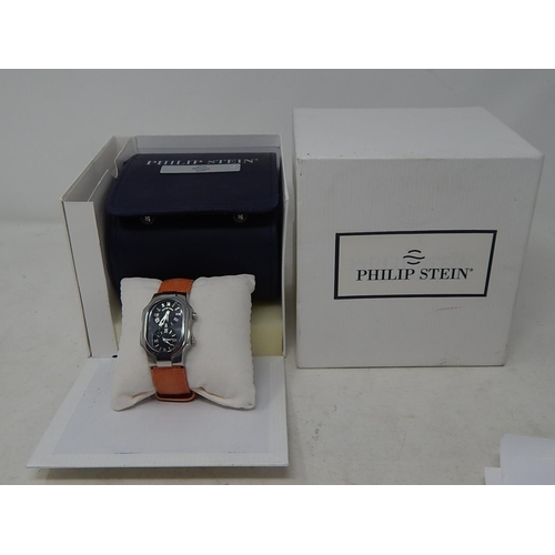 399 - Genuine PHILIP STEIN Signature Twin Dial WRISTWATCH Quartz in Original Box. 160314