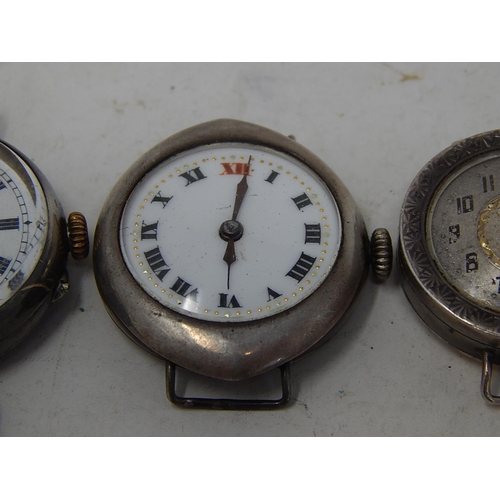 399B - 3 x 925 Silver Cased Ladies Vintage Wristwatches: Handwind: Working: 356191