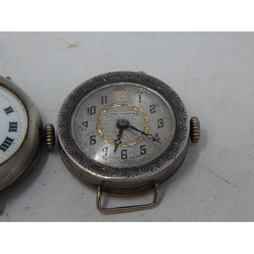 399B - 3 x 925 Silver Cased Ladies Vintage Wristwatches: Handwind: Working: 356191