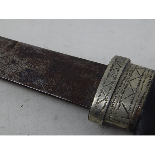 505 - Arabic Jambiya with White Metal & Brass Scabbard: Measures 42cm