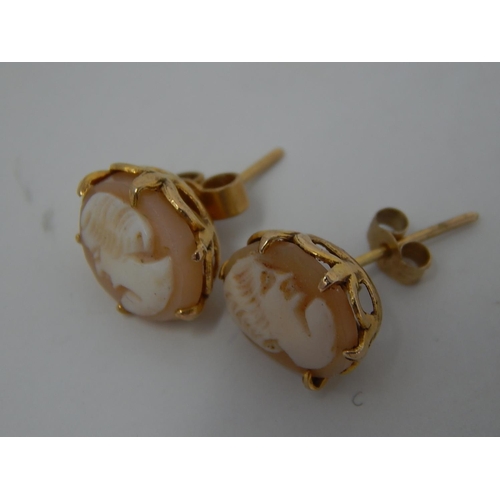 207 - 9ct Gold cameo studs. 272096