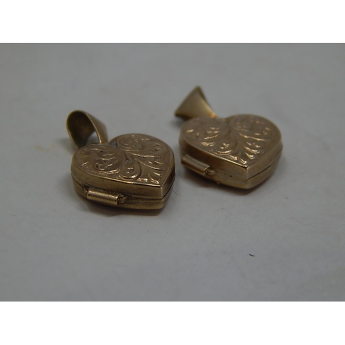 211 - 9ct 2 x Gold heart lockets. 531734