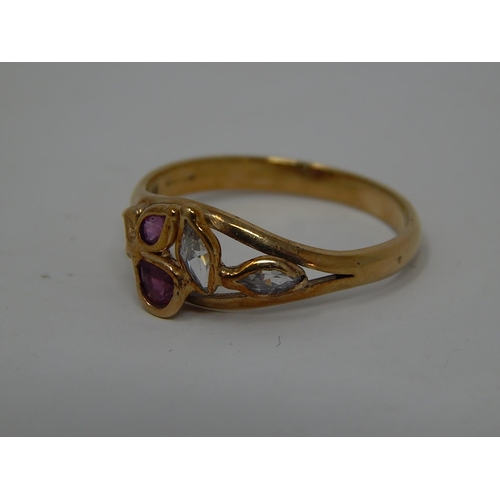 217 - 9ct gold gemstone set dress ring. 345578