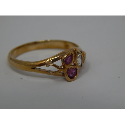 217 - 9ct gold gemstone set dress ring. 345578