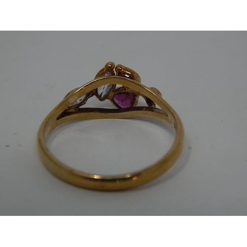 217 - 9ct gold gemstone set dress ring. 345578