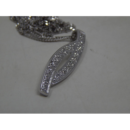 218 - 9ct gold diamond set necklace. 821963