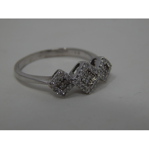 219 - 9ct gold diamond set ring. 794786