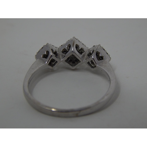 219 - 9ct gold diamond set ring. 794786