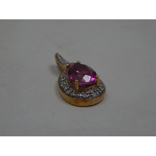 226 - 9ct gold diamond and gemstone set pendant. 893771