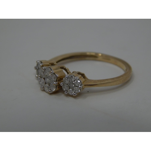 228 - 9ct gold diamond set cluster ring. 643531