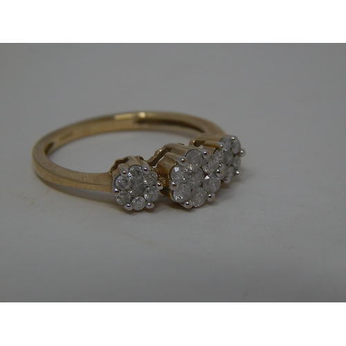 228 - 9ct gold diamond set cluster ring. 643531