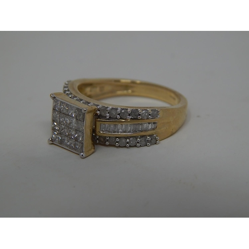 235 - 9ct gold diamond set ring. 440975