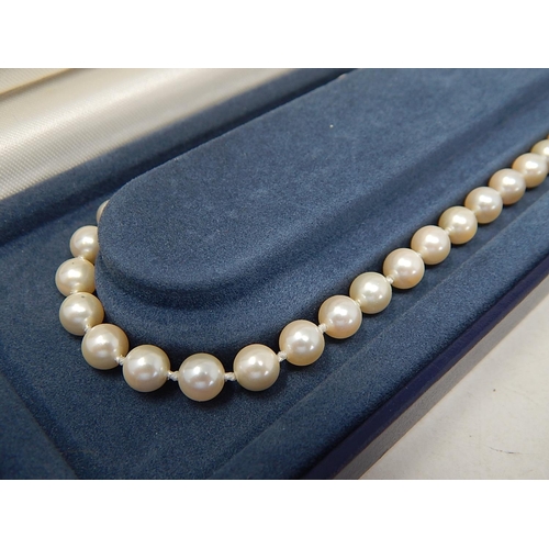 248 - 9ct gold clasped faux pearl necklace. 138998