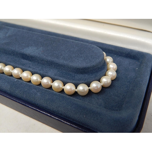 248 - 9ct gold clasped faux pearl necklace. 138998