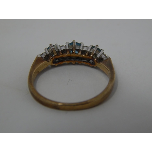 250 - 9ct gold diamond and topaz set ring. 336876