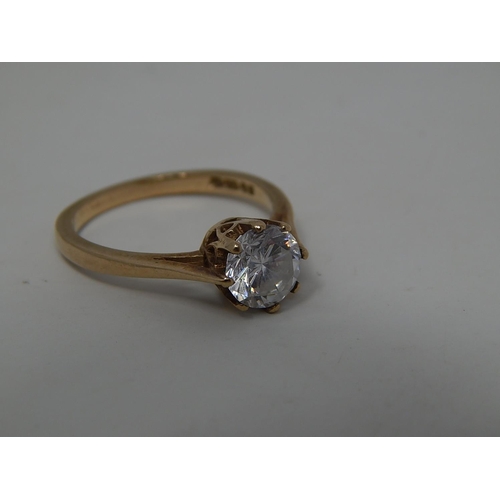 253 - 9ct gold gemstone set solitaire ring. 869052