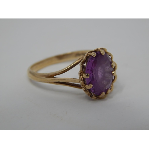 269 - 9ct gold amethyst set ring. 191798