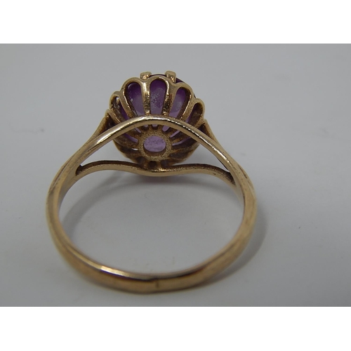 269 - 9ct gold amethyst set ring. 191798