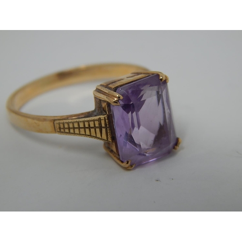 274 - 9ct gold amethyst set dress ring. 141385