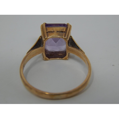 274 - 9ct gold amethyst set dress ring. 141385