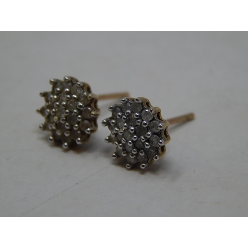 294 - 9ct gold diamond set cluster studs. 503288