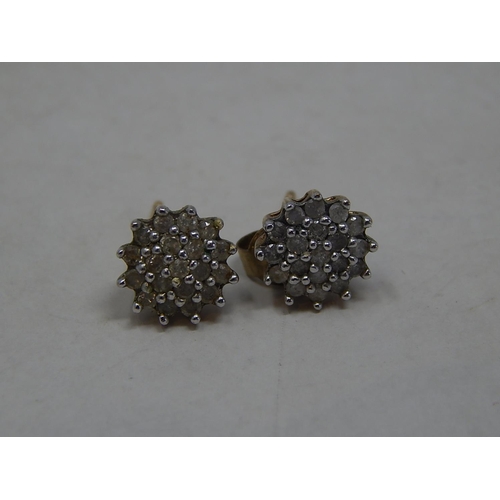 294 - 9ct gold diamond set cluster studs. 503288