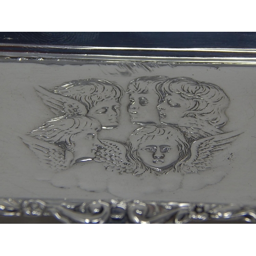 83 - Edward VII silver pin tray with repousse decoration, Chester 1910, 32g