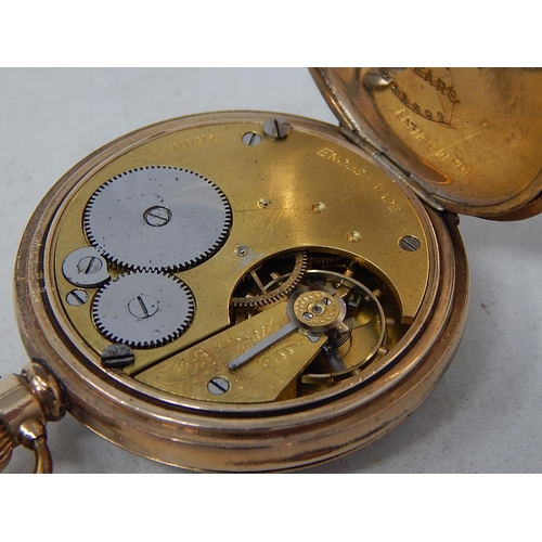 88 - Gold plated pocket watch, standard lever escapment, Dennison Star 1850