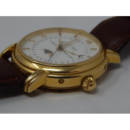 180A - MAURICE LACROIX: 18ct Gold Gentleman's wristwatch, automatic, lever movement, caliber ETA 2824-2, bl... 